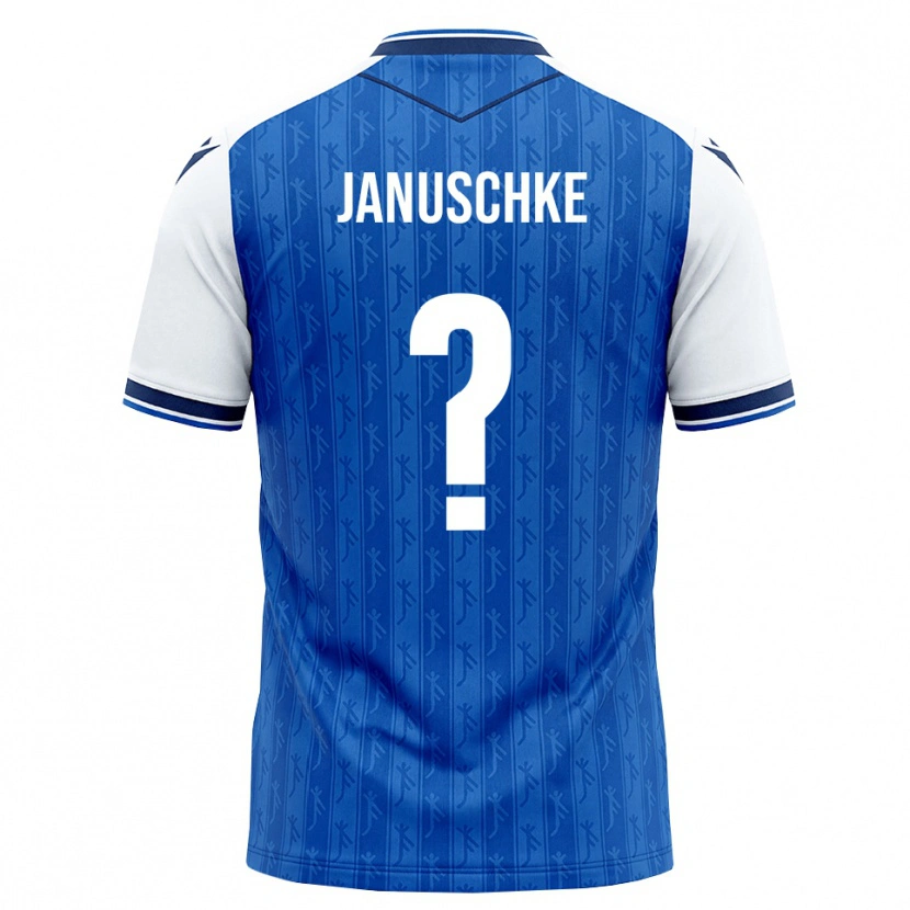 Danxen Mulher Camisola Tim Januschke #0 Azul Real Branco Principal 2026/27 Camisa Brasil