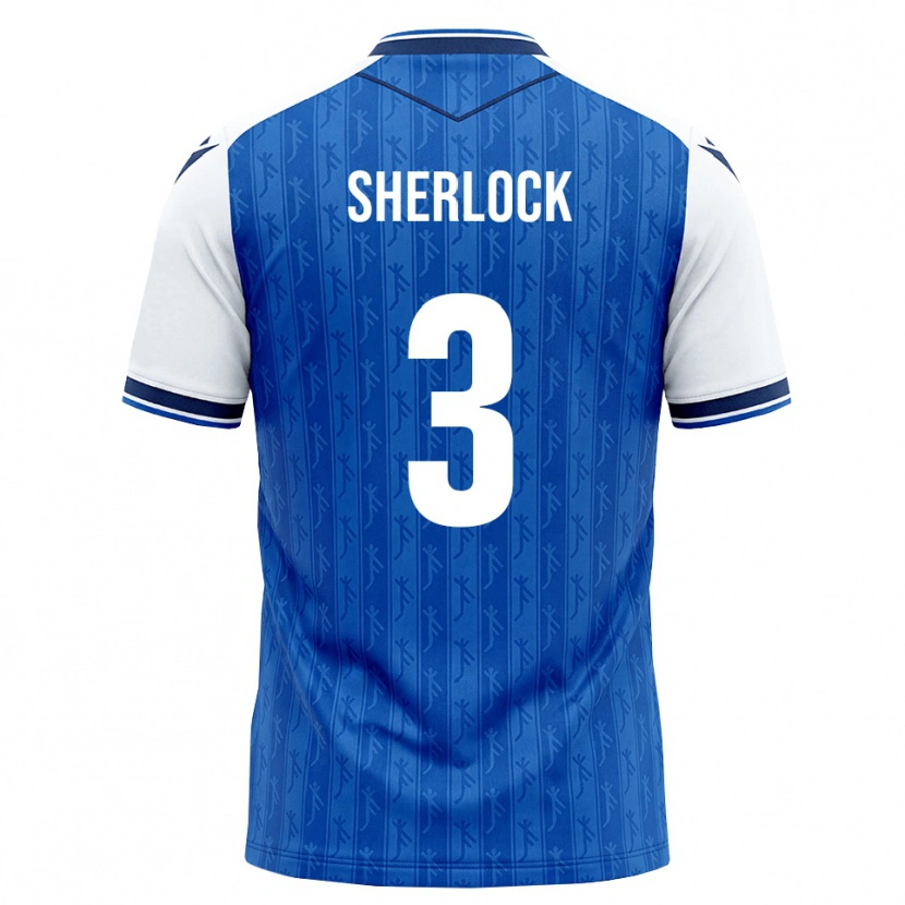 Danxen Mulher Camisola Finn Sherlock #3 Azul Real Branco Principal 2026/27 Camisa Brasil