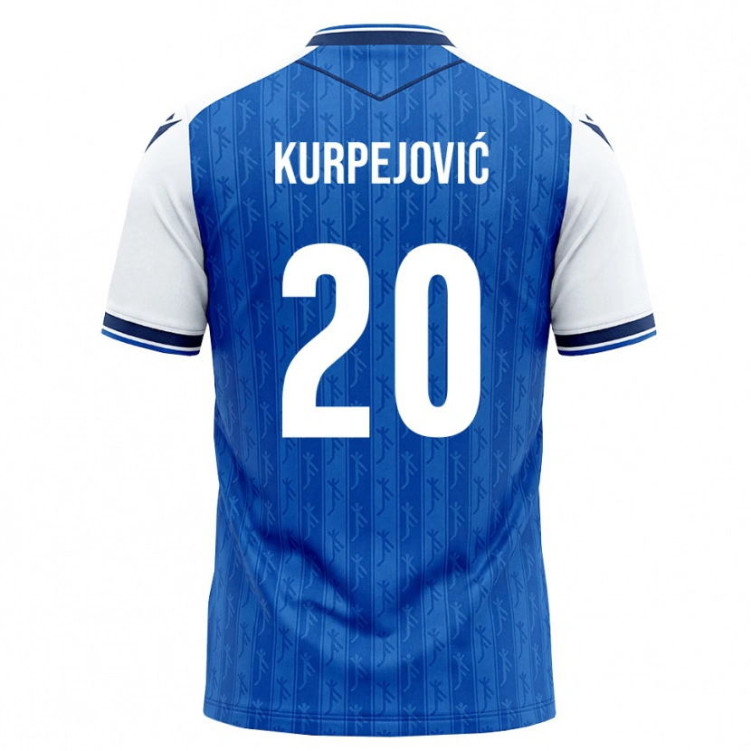 Danxen Mulher Camisola Albin Kurpejović #20 Azul Real Branco Principal 2026/27 Camisa Brasil