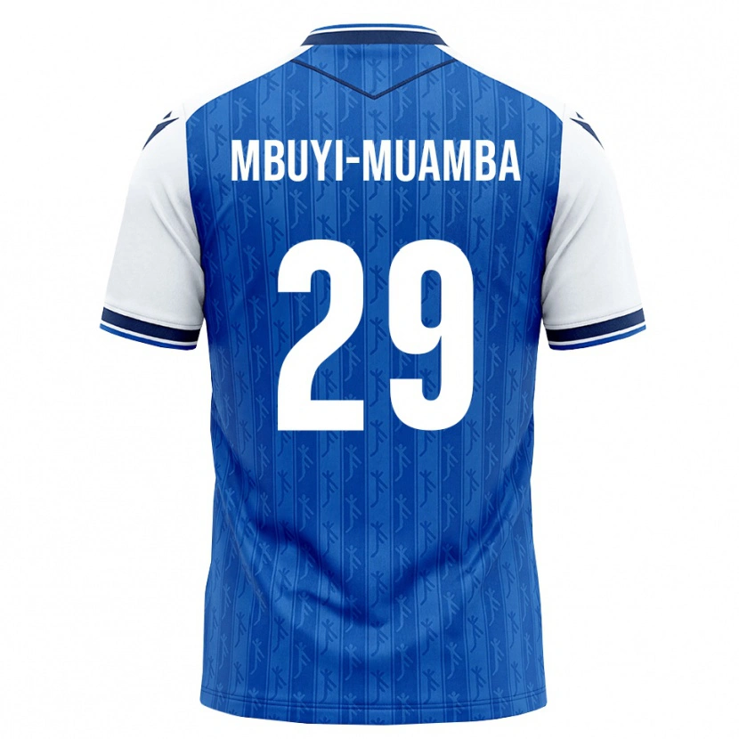 Danxen Mulher Camisola Hubert Mbuyi-Muamba #29 Azul Real Branco Principal 2026/27 Camisa Brasil