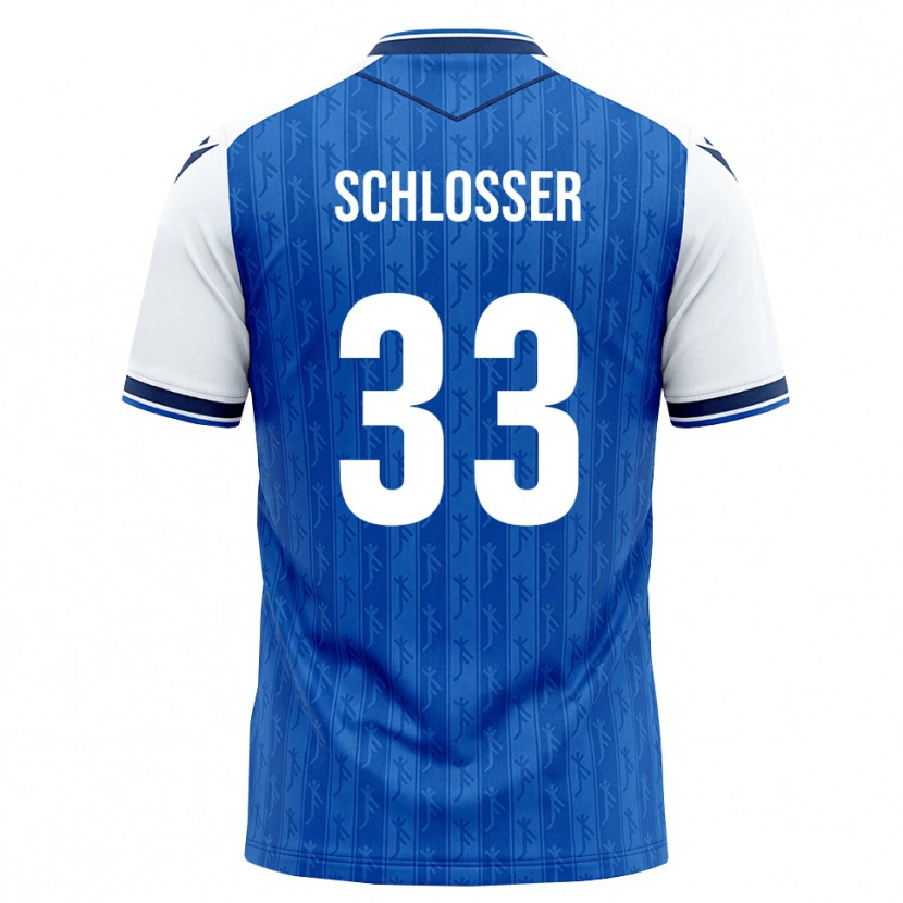 Danxen Mulher Camisola Nils Schlosser #33 Azul Real Branco Principal 2026/27 Camisa Brasil