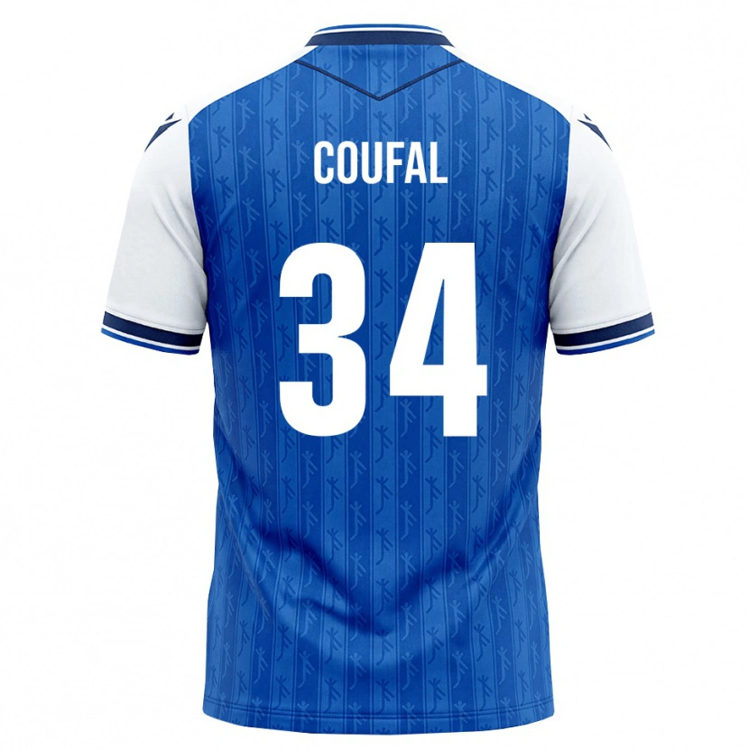 Danxen Mulher Camisola Vladimír Coufal #34 Azul Real Branco Principal 2026/27 Camisa Brasil