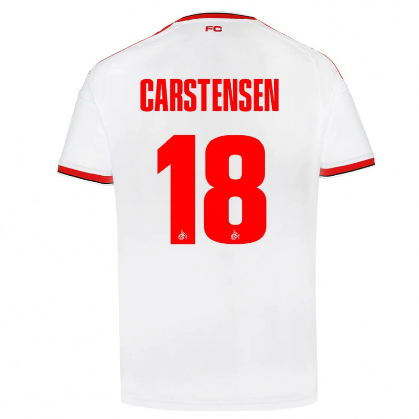 Danxen Mulher Camisola Rasmus Carstensen #18 Branco Vermelho Preto Principal 2026/27 Camisa Brasil