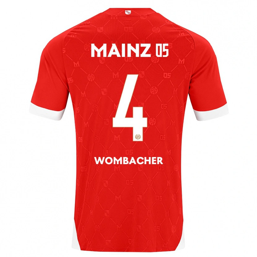 Danxen Mulher Camisola Fynn Wombacher #4 Vermelho Branco Principal 2026/27 Camisa Brasil