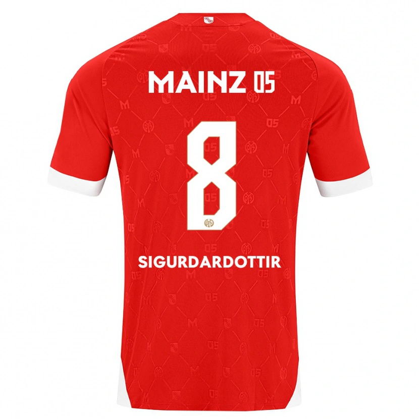 Danxen Mulher Camisola Heiðrún Sigurðardóttir #8 Vermelho Branco Principal 2026/27 Camisa Brasil