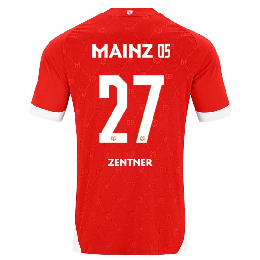 Danxen Mulher Camisola Robin Zentner #27 Vermelho Branco Principal 2026/27 Camisa Brasil