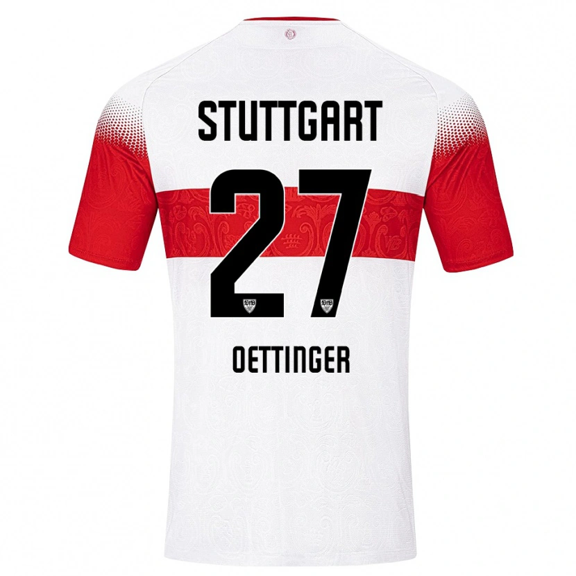 Danxen Mulher Camisola Jannik Oettinger #27 Branco Vermelho Amarelo Principal 2026/27 Camisa Brasil