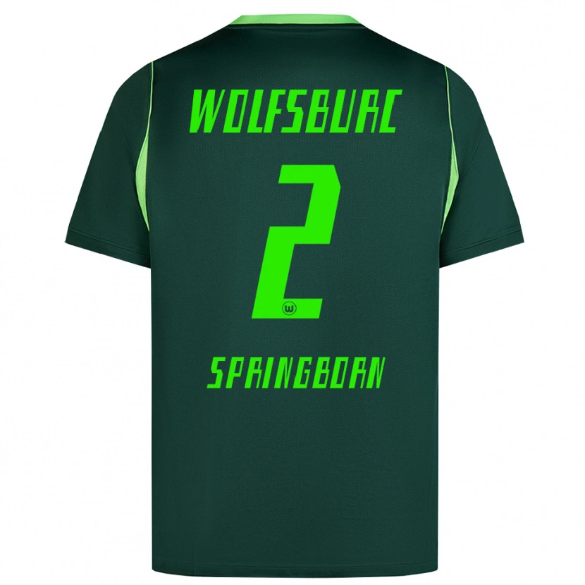 Danxen Mulher Camisola Noah Springborn #2 Verde Escuro Branco Principal 2026/27 Camisa Brasil