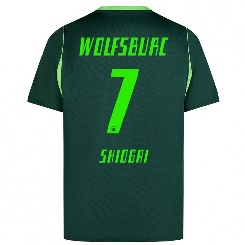 Danxen Mulher Camisola Kento Shiogai #7 Verde Escuro Branco Principal 2026/27 Camisa Brasil