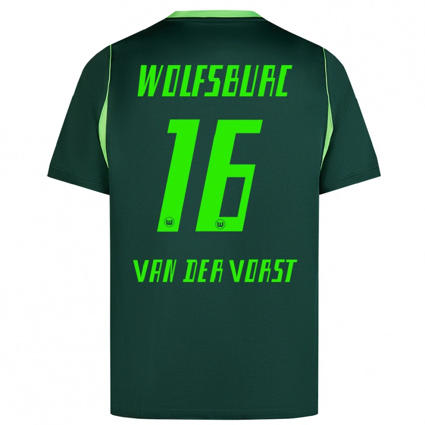 Danxen Mulher Camisola Fynn Van Der Vorst #16 Verde Escuro Branco Principal 2026/27 Camisa Brasil