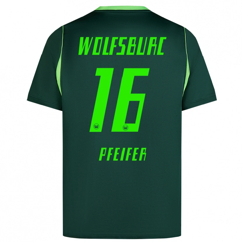 Danxen Mulher Camisola Leo Pfeifer #16 Verde Escuro Branco Principal 2026/27 Camisa Brasil