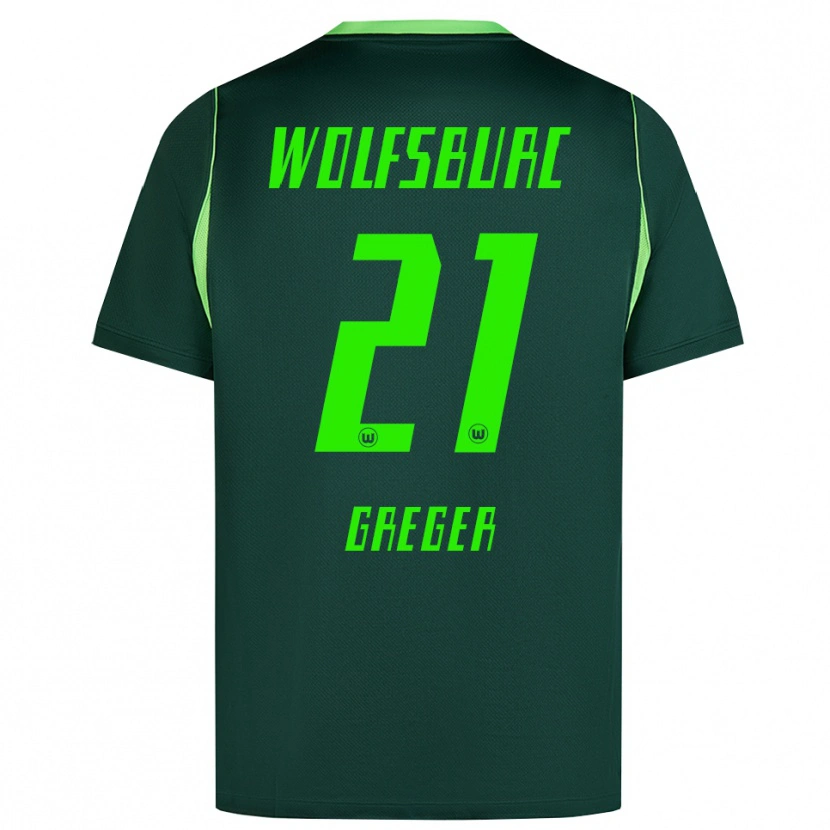 Danxen Mulher Camisola Max Greger #21 Verde Escuro Branco Principal 2026/27 Camisa Brasil