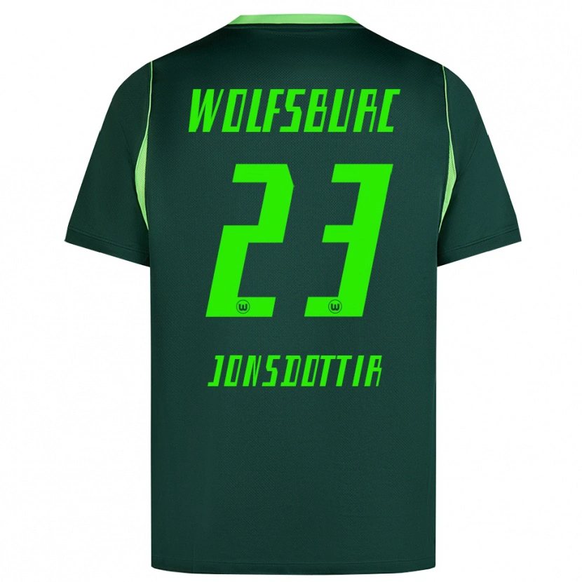 Danxen Mulher Camisola Sveindís Jane Jónsdóttir #23 Verde Escuro Branco Principal 2026/27 Camisa Brasil