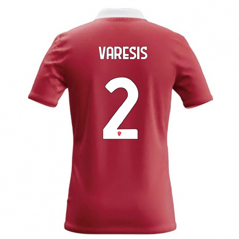Danxen Mulher Camisola Konstantinos Varesis #2 Vermelho Branco Principal 2026/27 Camisa Brasil