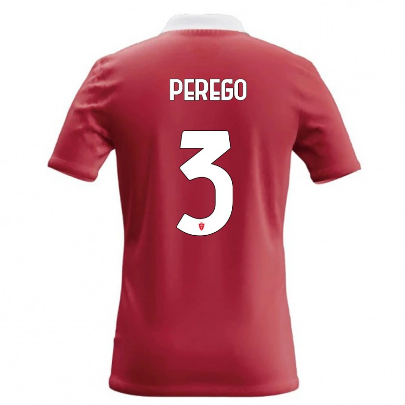 Danxen Mulher Camisola Gregorio Perego #3 Vermelho Branco Principal 2026/27 Camisa Brasil