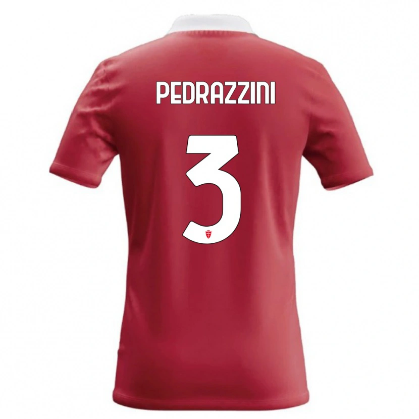 Danxen Mulher Camisola Carlo Pedrazzini #3 Vermelho Branco Principal 2026/27 Camisa Brasil