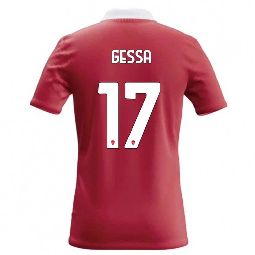 Danxen Mulher Camisola Francesco Gessa #17 Vermelho Branco Principal 2026/27 Camisa Brasil
