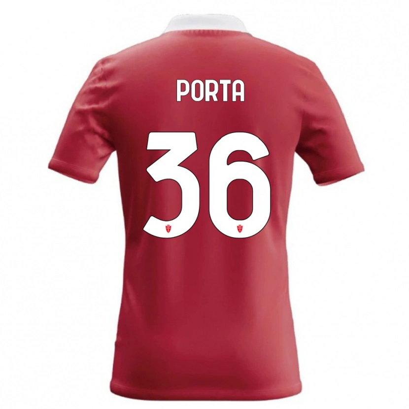 Danxen Mulher Camisola Matteo Porta #36 Vermelho Branco Principal 2026/27 Camisa Brasil