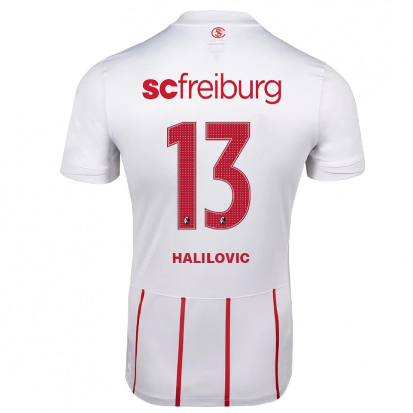 Danxen Mulher Camisola Anel Halilovic #13 Branco Vermelho Amarelo Alternativa 2026/27 Camisa Brasil