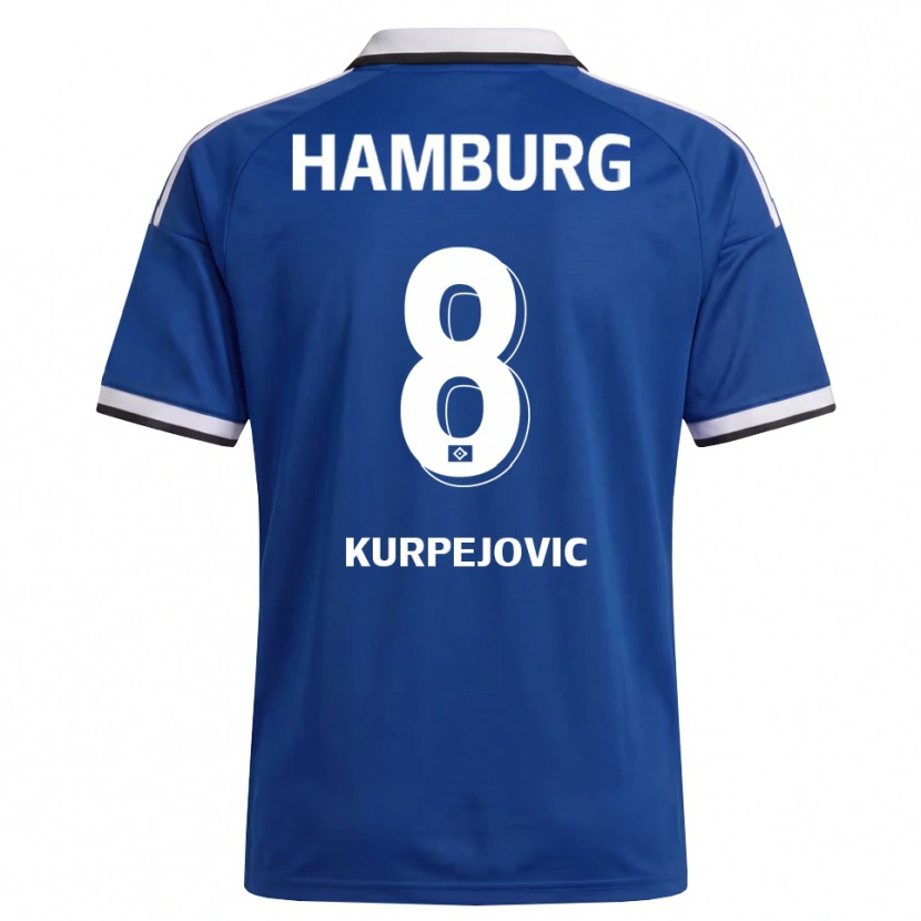 Danxen Mulher Camisola Emin Kurpejovic #8 Branco Azul Alternativa 2026/27 Camisa Brasil