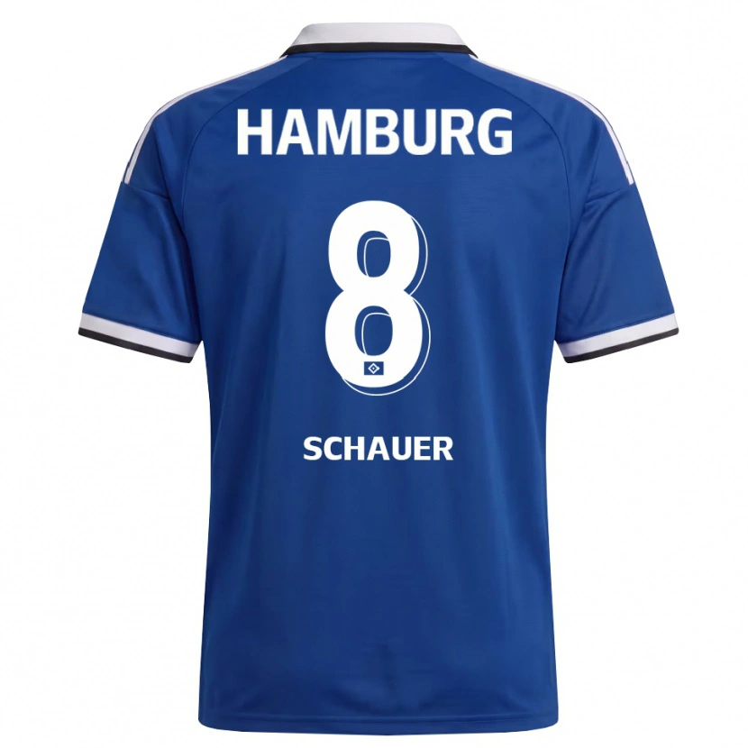 Danxen Mulher Camisola Martin Schauer #8 Branco Azul Alternativa 2026/27 Camisa Brasil