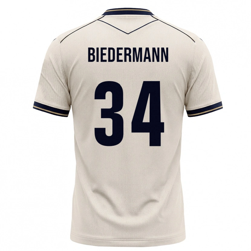 Danxen Mulher Camisola Nico Biedermann #34 Branco Azul Tinta Alternativa 2026/27 Camisa Brasil