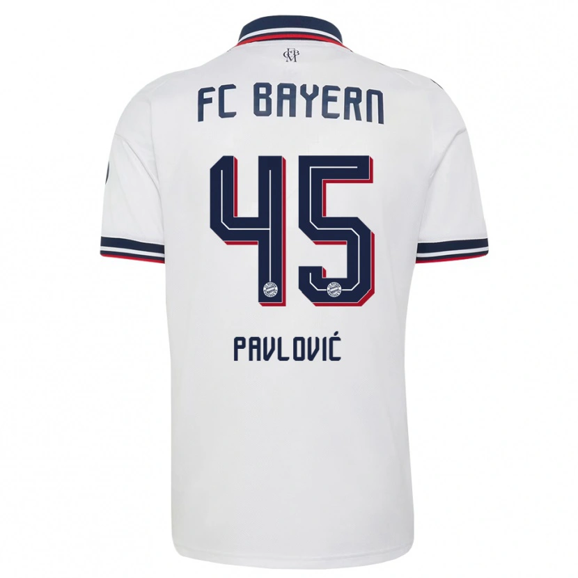 Danxen Mulher Camisola Aleksandar Pavlovic #45 Cinza Branco Vermelho Alternativa 2026/27 Camisa Brasil