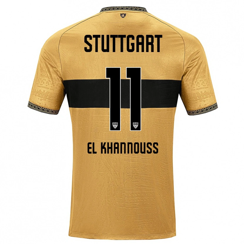 Danxen Mulher Camisola Bilal El Khannouss #11 Marrom Preto Branco Alternativa 2026/27 Camisa Brasil
