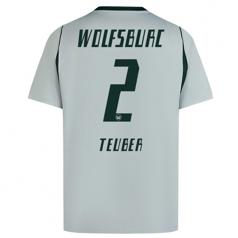 Danxen Mulher Camisola Julius Teuber #2 Cinza Verde Alternativa 2026/27 Camisa Brasil
