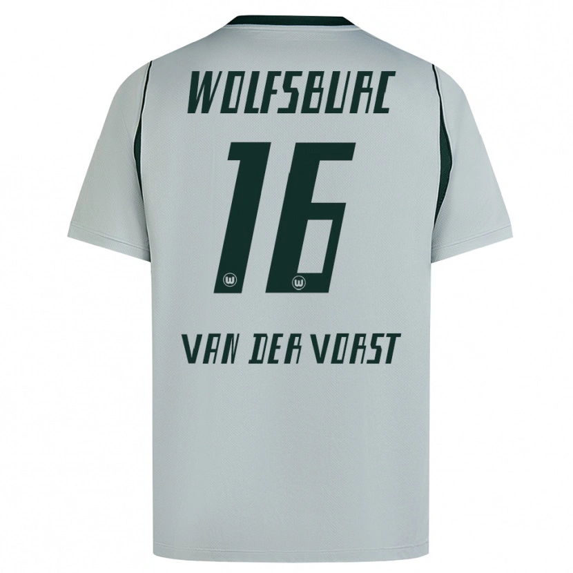 Danxen Mulher Camisola Fynn Van Der Vorst #16 Cinza Verde Alternativa 2026/27 Camisa Brasil