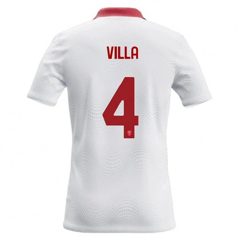 Danxen Mulher Camisola Manuel Villa #4 Branco Vermelho Alternativa 2026/27 Camisa Brasil