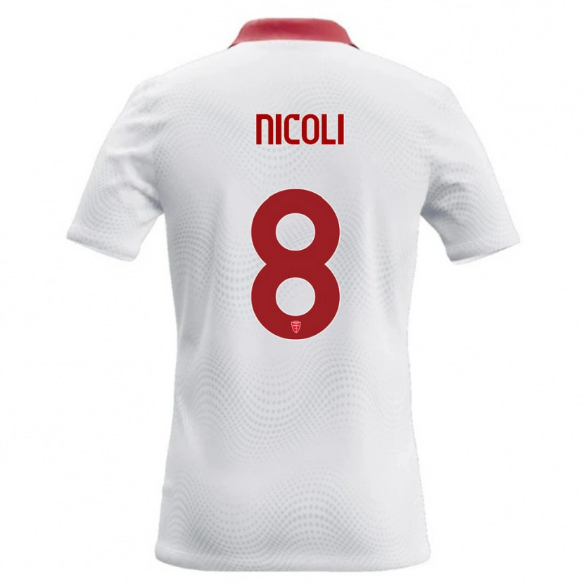 Danxen Mulher Camisola Andrea Nicoli #8 Branco Vermelho Alternativa 2026/27 Camisa Brasil