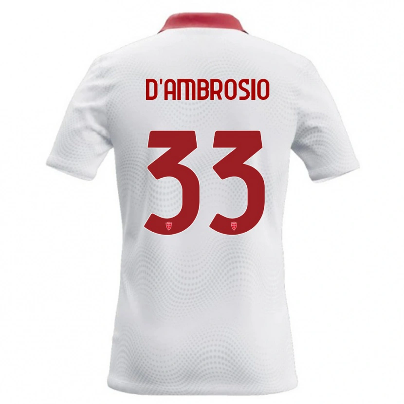 Danxen Mulher Camisola Danilo D'ambrosio #33 Branco Vermelho Alternativa 2026/27 Camisa Brasil