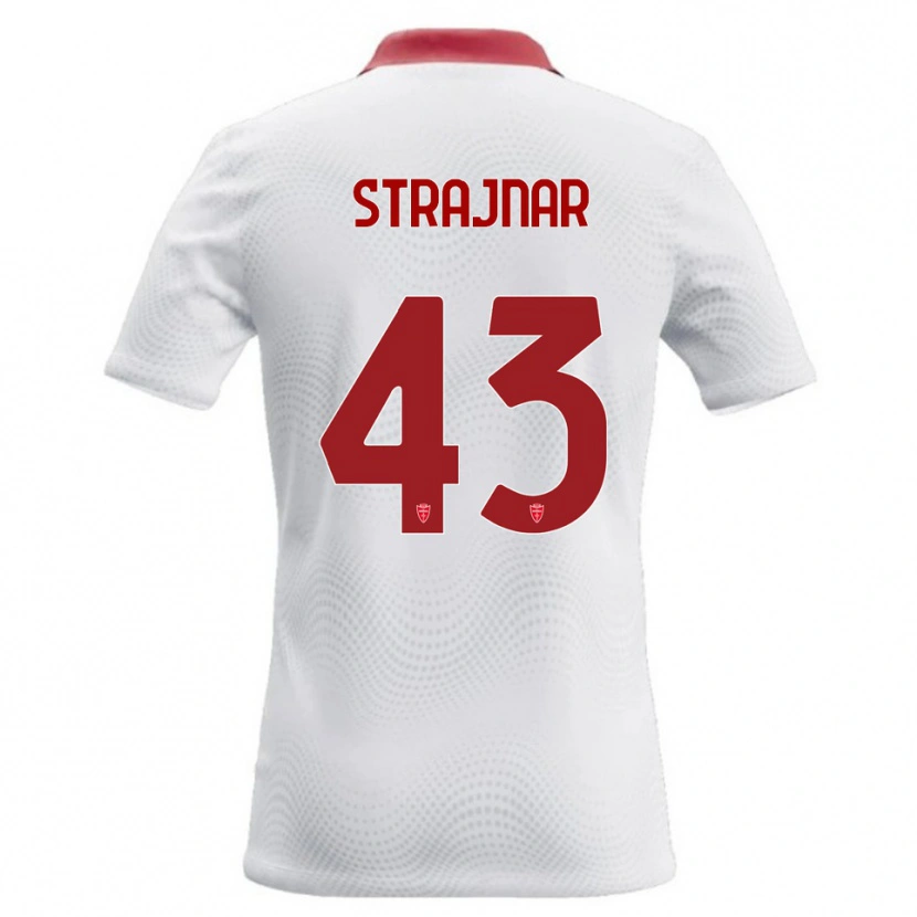 Danxen Mulher Camisola Aljaz Strajnar #43 Branco Vermelho Alternativa 2026/27 Camisa Brasil