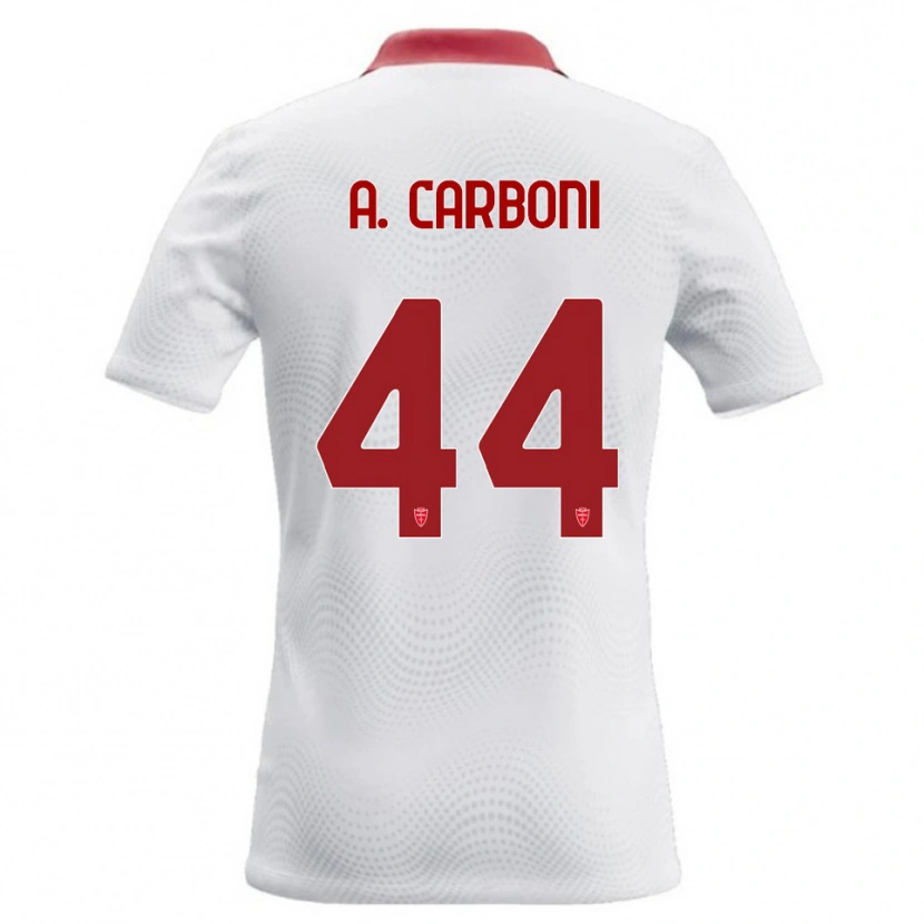 Danxen Mulher Camisola Andrea Carboni #44 Branco Vermelho Alternativa 2026/27 Camisa Brasil