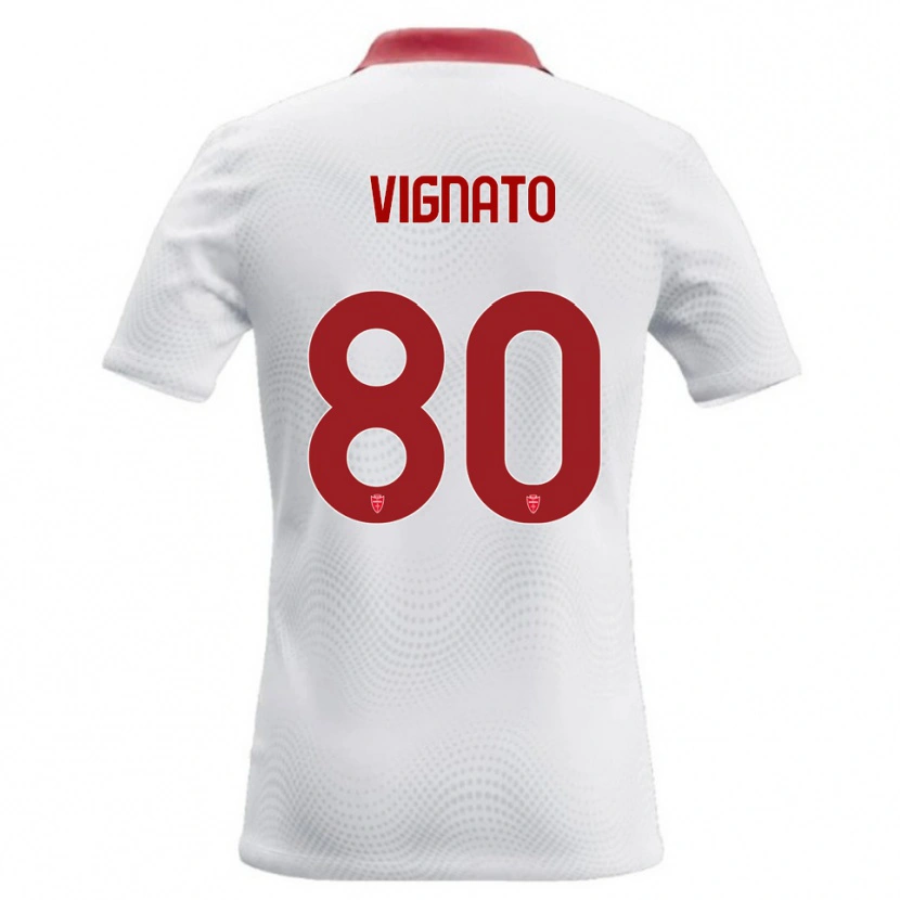 Danxen Mulher Camisola Samuele Vignato #80 Branco Vermelho Alternativa 2026/27 Camisa Brasil