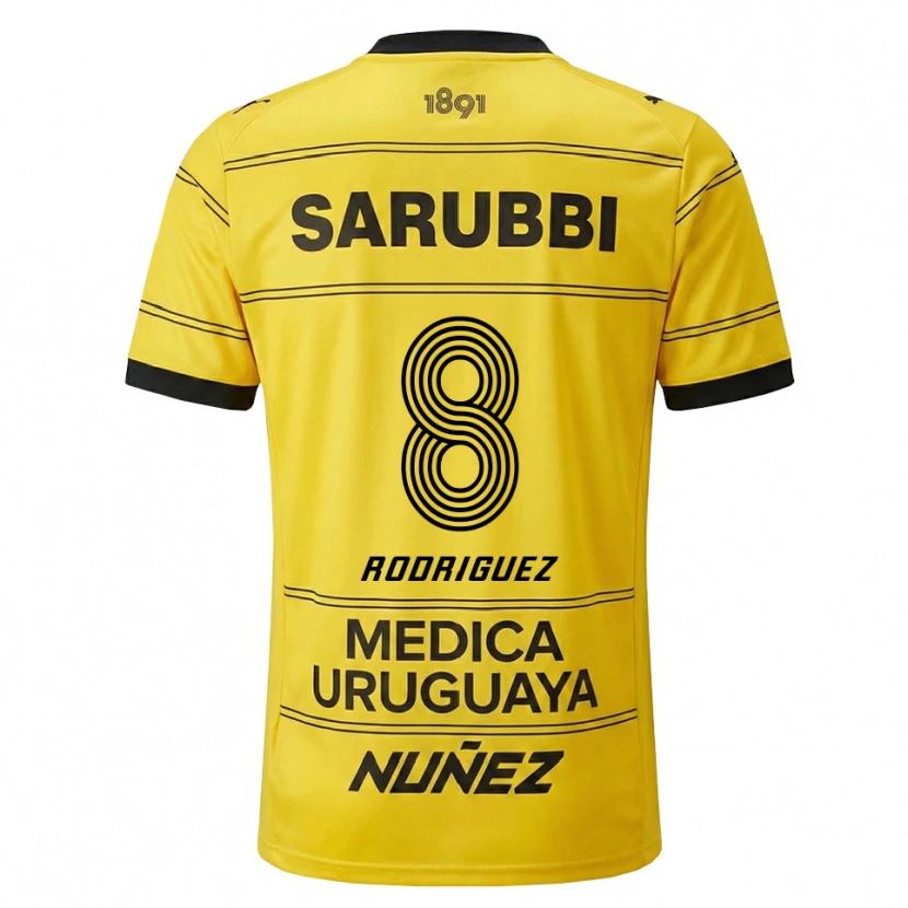 Danxen Mulher Camisola Sebastián Rodríguez #8 Amarelo Preto Alternativa 2026/27 Camisa Brasil