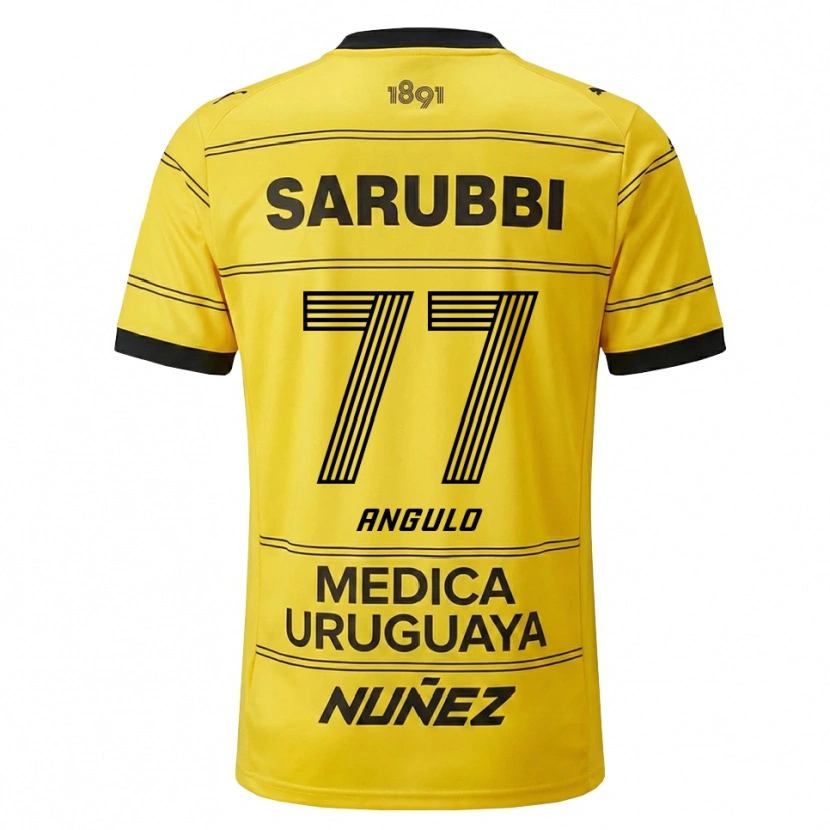 Danxen Mulher Camisola Luis Angulo #77 Amarelo Preto Alternativa 2026/27 Camisa Brasil