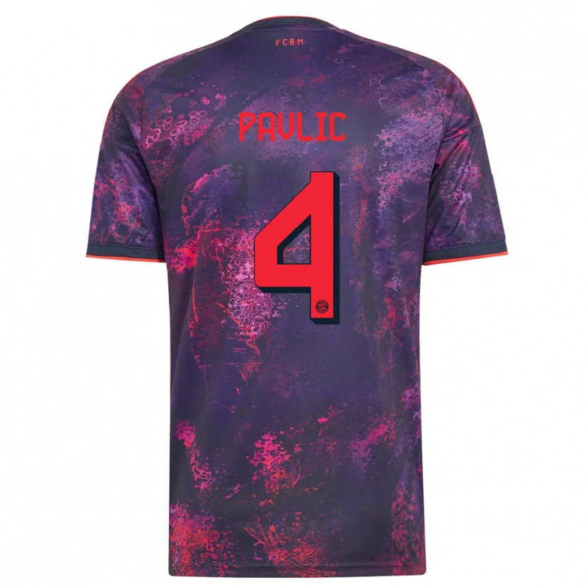 Danxen Mulher Camisola Raphael Pavlic #4 Vermelho Púrpura Terceiro 2026/27 Camisa Brasil