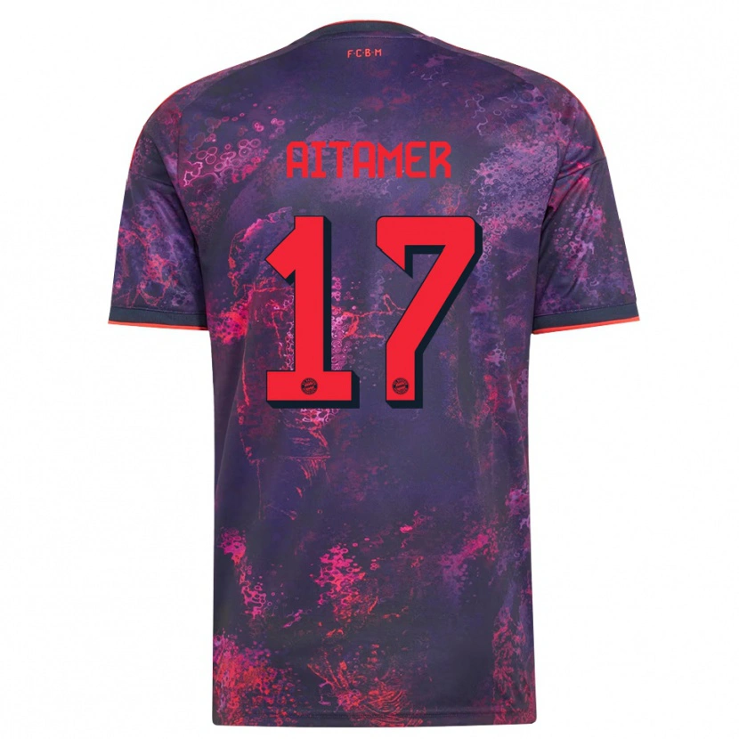 Danxen Mulher Camisola Younes Aitamer #17 Vermelho Púrpura Terceiro 2026/27 Camisa Brasil