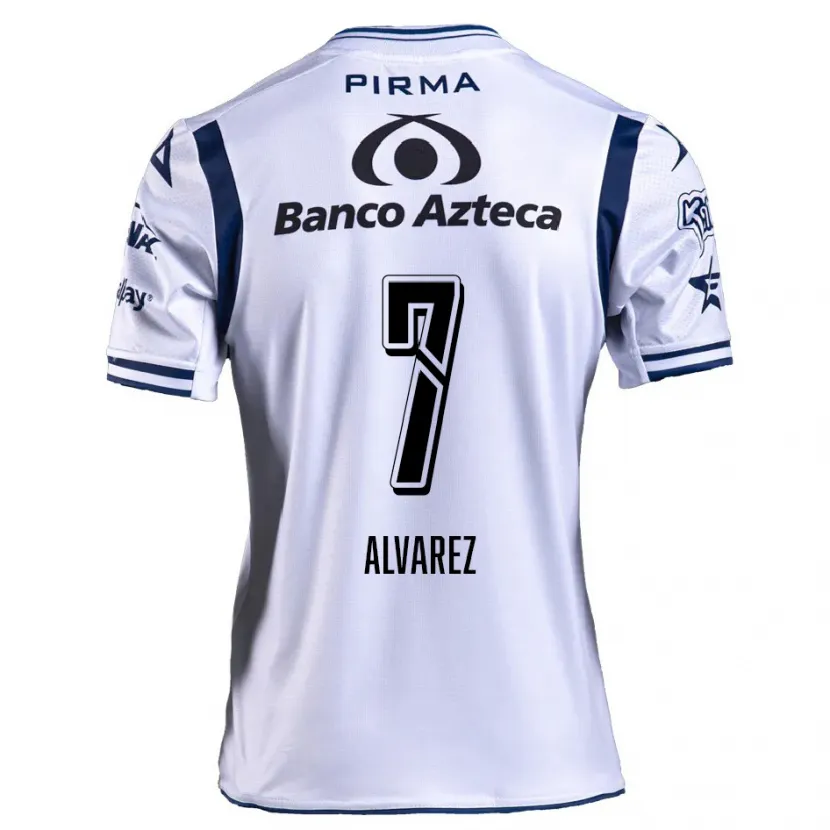 Danxen Criança Camisola Daniel Álvarez #7 Branco Azul Marinho Principal 2024/25 Camisa Brasil