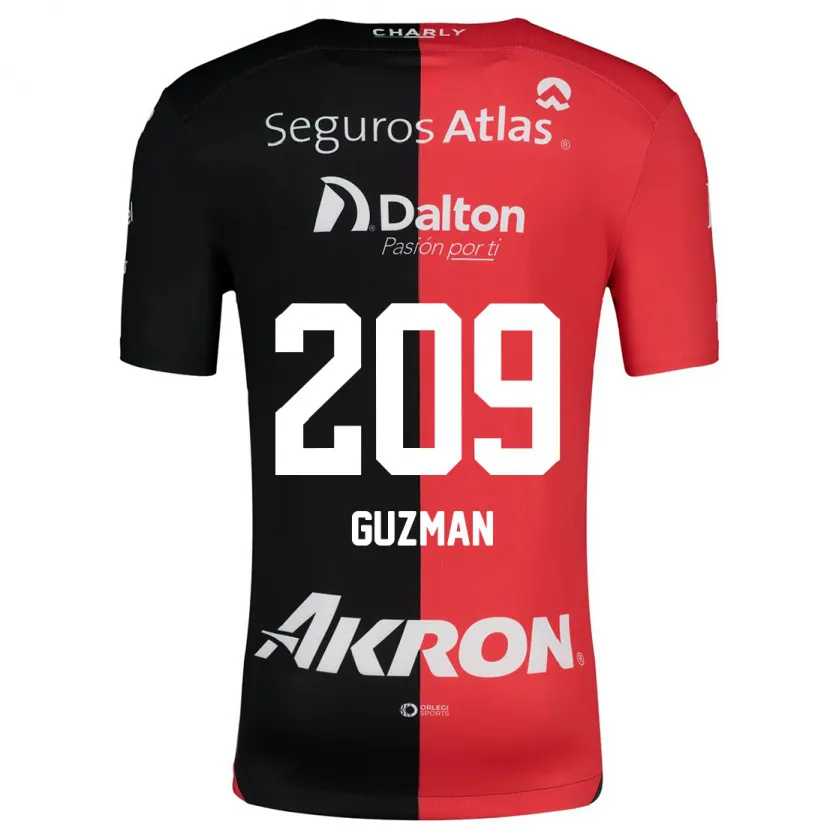 Danxen Criança Camisola Jorge Guzmán #209 Vermelho Preto Principal 2024/25 Camisa Brasil