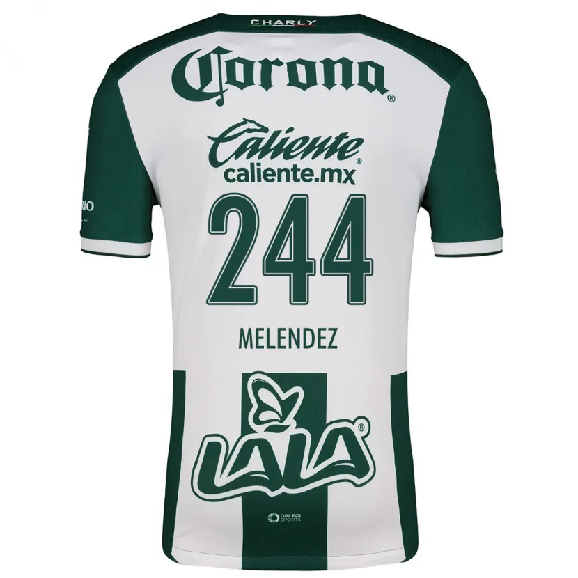 Danxen Criança Camisola Carlos Meléndez #244 Verde Branco Principal 2024/25 Camisa Brasil