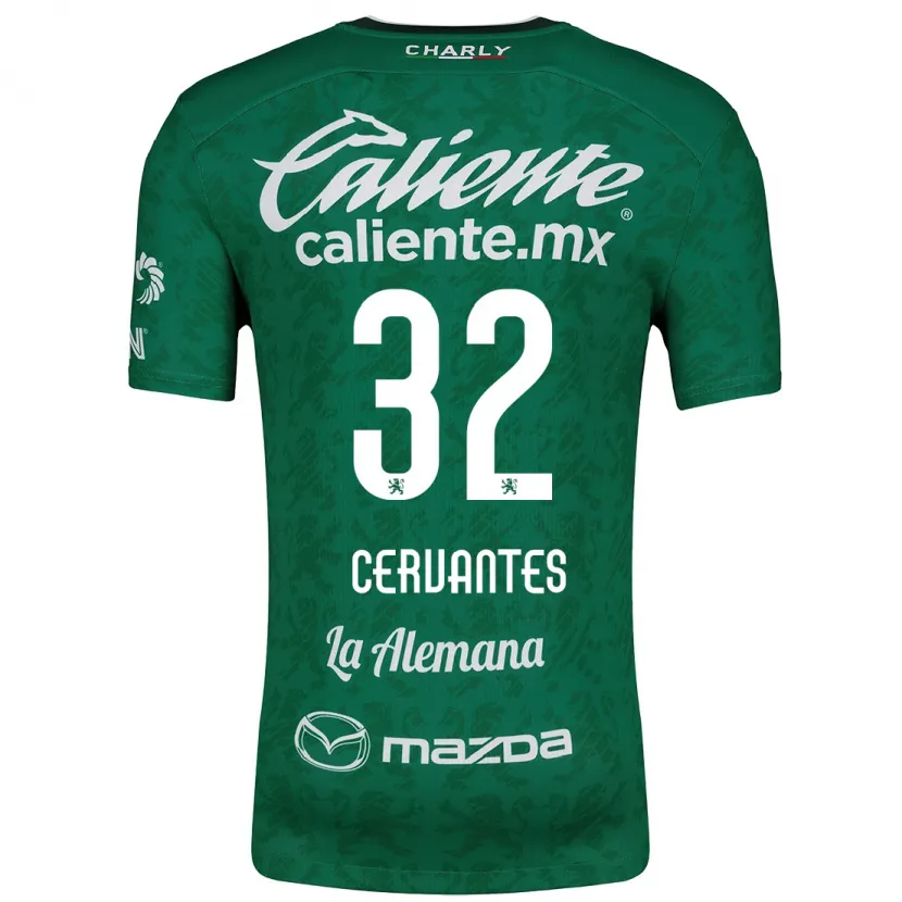 Danxen Criança Camisola Luis Cervantes #32 Verde Branco Principal 2024/25 Camisa Brasil