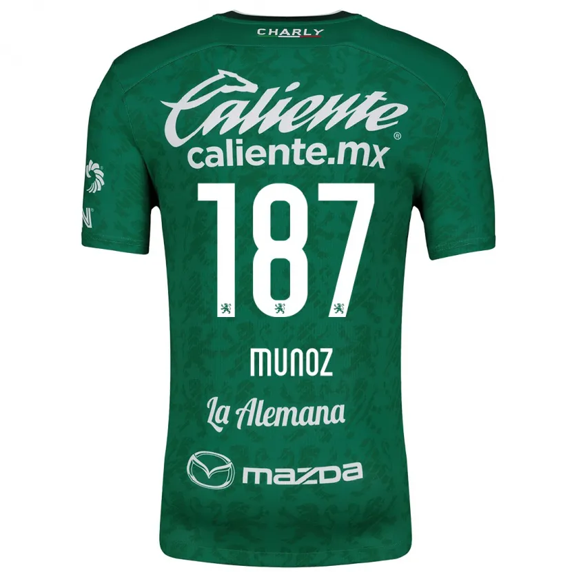 Danxen Criança Camisola Diego Muñoz #187 Verde Branco Principal 2024/25 Camisa Brasil