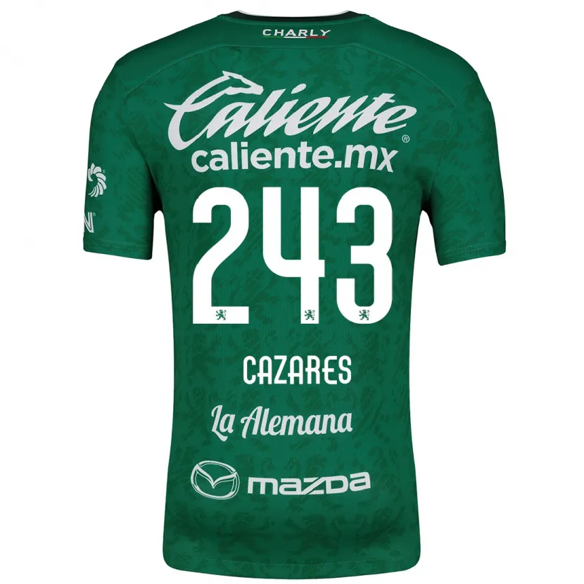 Danxen Criança Camisola Juan Cázares #243 Verde Branco Principal 2024/25 Camisa Brasil