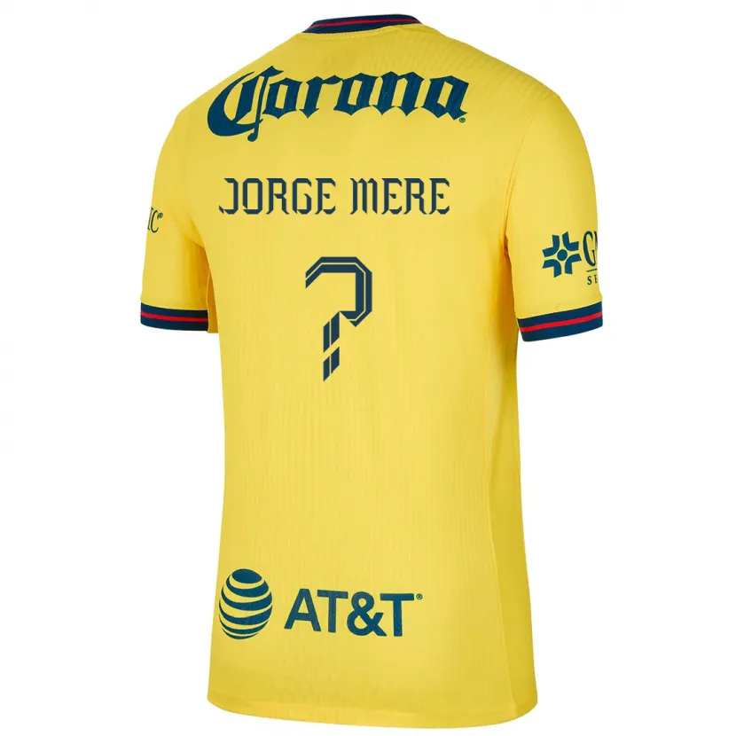 Danxen Criança Camisola Jorge Meré #0 Amarelo Azul Principal 2024/25 Camisa Brasil