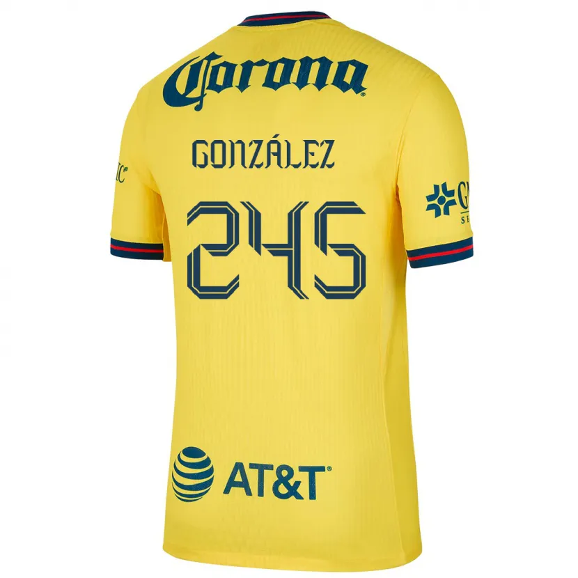 Danxen Criança Camisola Enrique González #245 Amarelo Azul Principal 2024/25 Camisa Brasil