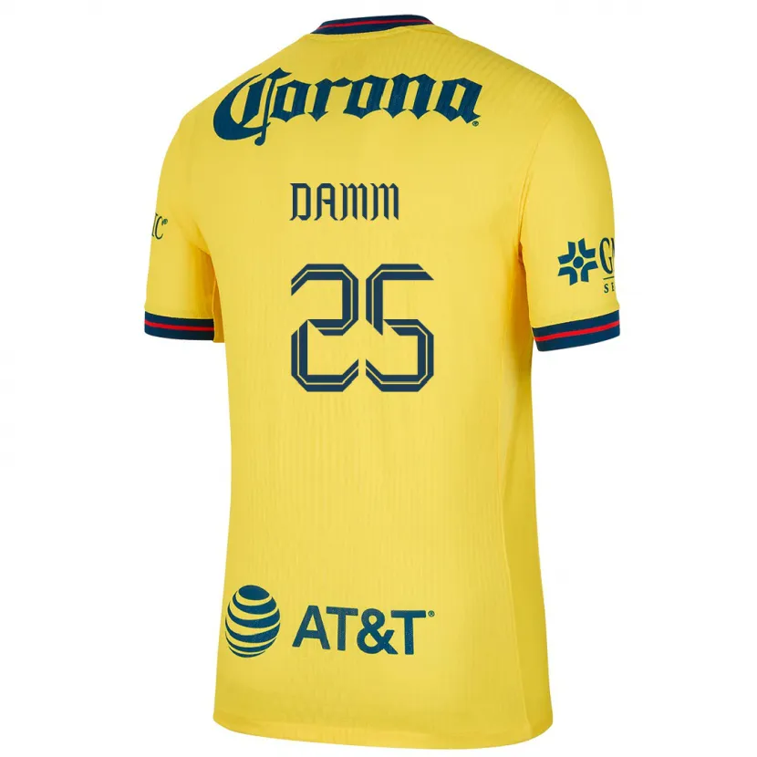 Danxen Criança Camisola Jurgen Damm #25 Amarelo Azul Principal 2024/25 Camisa Brasil