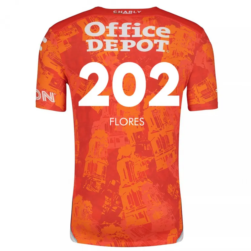 Danxen Criança Camisola Luis Flores #202 Laranja Branco Alternativa 2024/25 Camisa Brasil